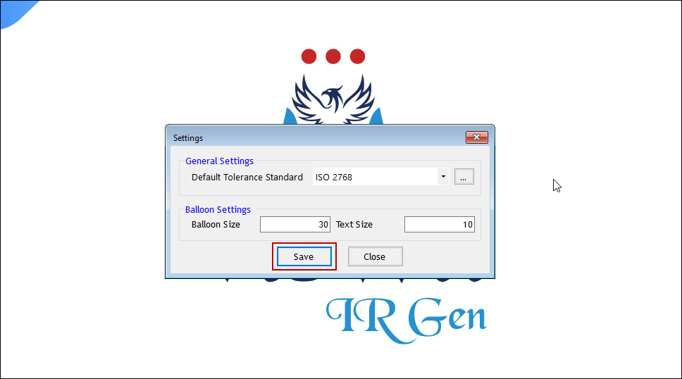 Saving General and Balloon settings in Image OCR software